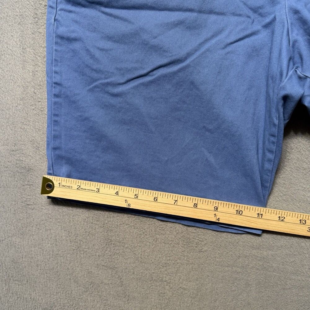 IZOD Saltwater Mens 36 Stretch Chino Shorts Blue Flat Front Casual 9.5 Inseam - Picture 9 of 9